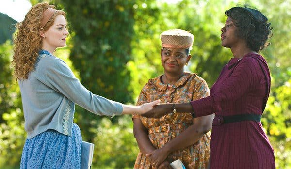 Characters in the movie the Help say goodbye to each other.