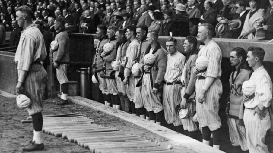 They first started playing the Star Spangled Banner at a baseball game in Chicago.