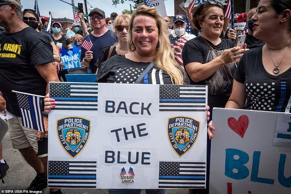 Police families protest to back the blue