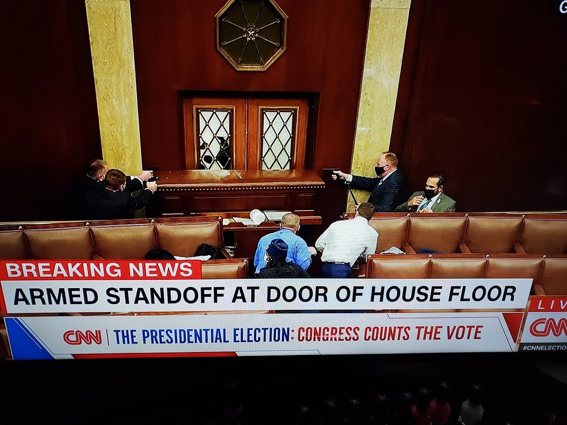 An armed standoff at the House floor.