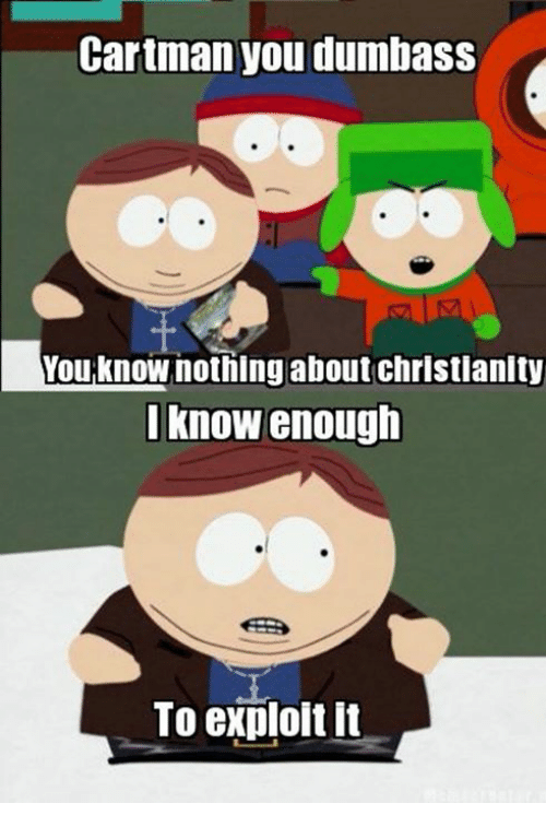 Cartman does not know about religion