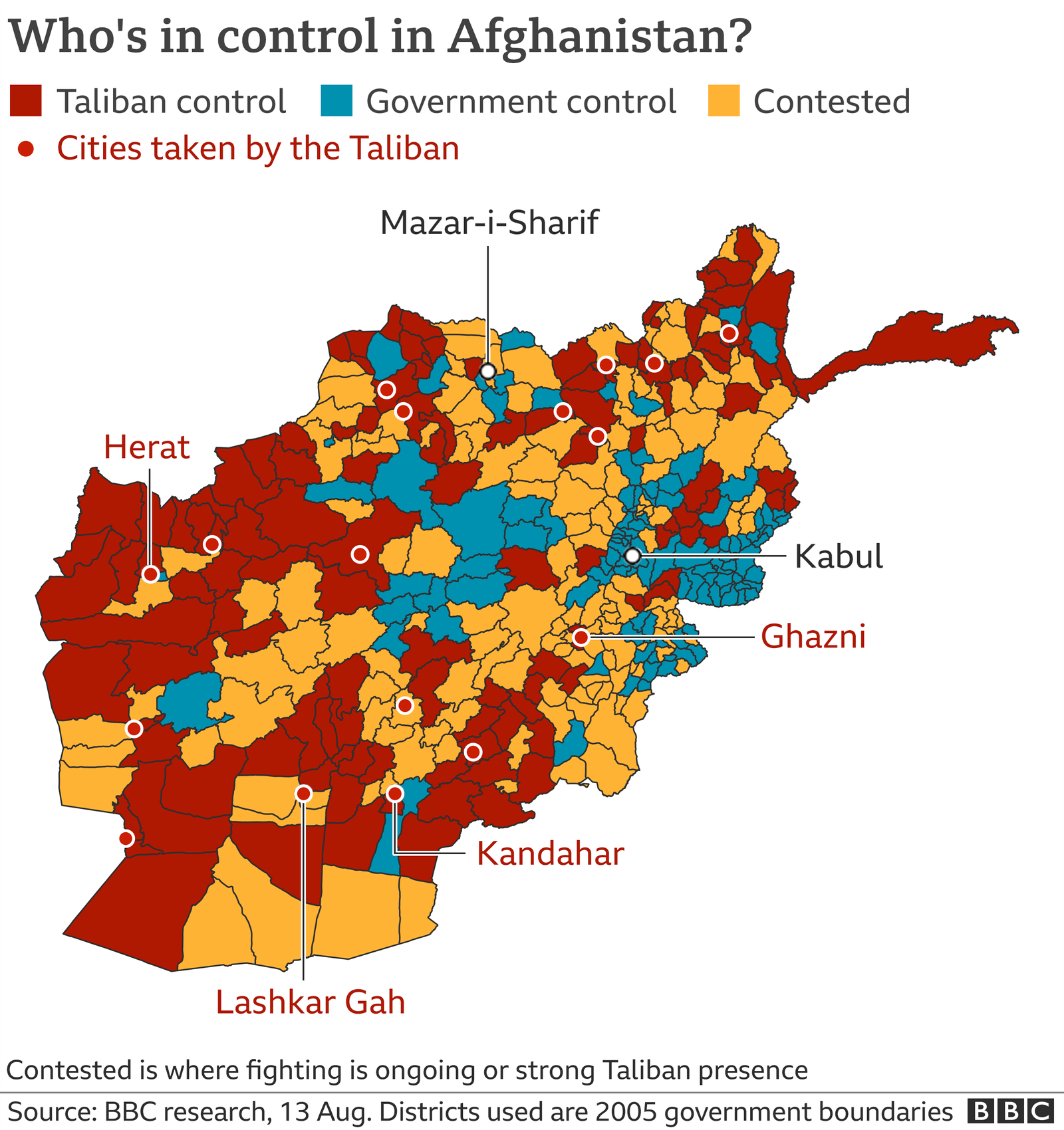 Map of Taliban control