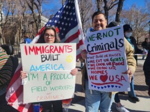 There were many immigrant signs at the 50501 protests in Carson City, Nevada. 